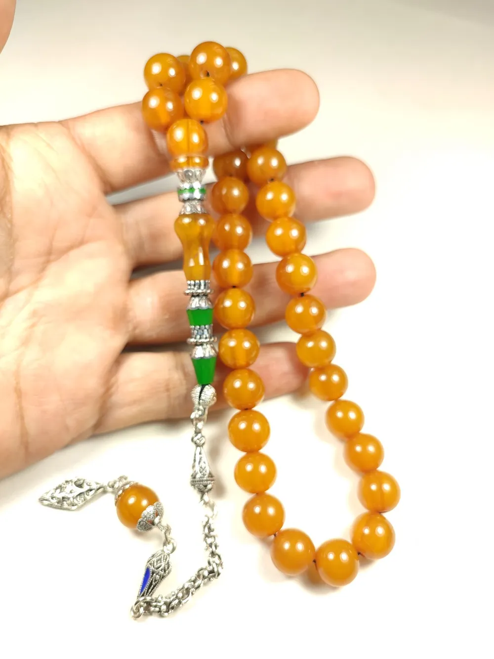 925 Ayar Gümüş Nakkaş Aykırı Renk Sıkma Kehri̇bar küçük resim 5