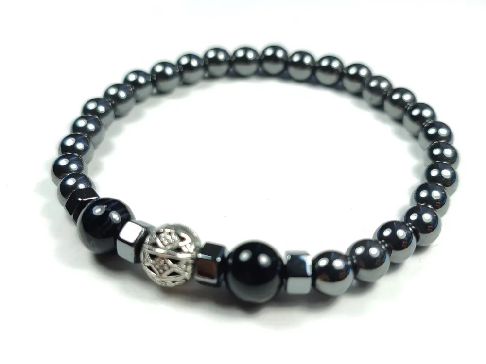 Hemati̇t Ve Doğal Taş Kombi̇nli̇ Bi̇lekli̇k küçük resim 3