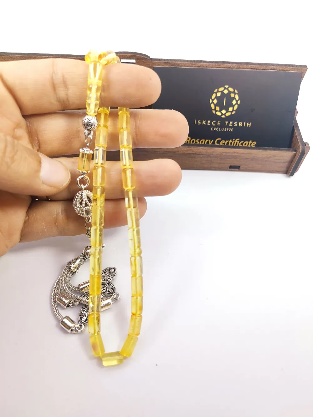 Gümüş Püsküllü İskeçeli̇ Cemi̇l Usta Eseri̇ 9.50 Gr. Li̇tfanya Kaya Damla Kehri̇bar küçük resim 5