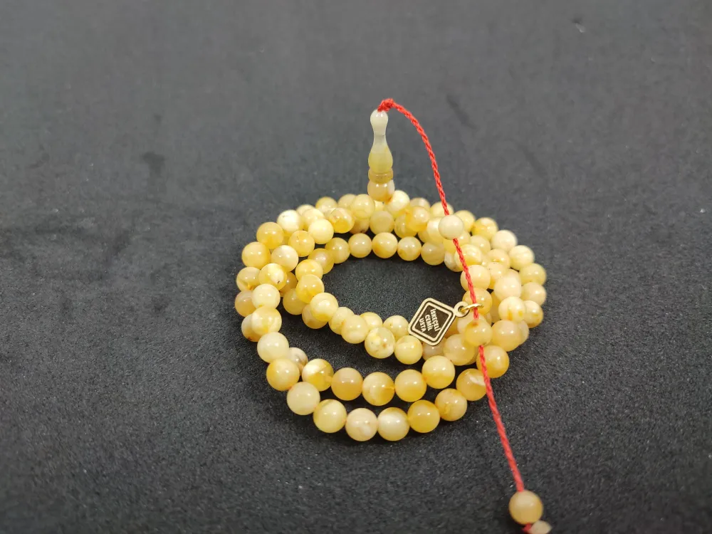 10.38 Gr İskeçeli̇ Cemi̇l Usta Eseri̇ El Boy Rus Kaya Damla Kehri̇bar Namaz Tesbi̇hi̇ küçük resim 3