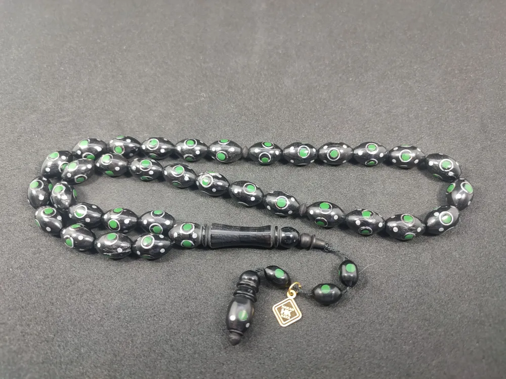 Hakan Kaya Usta Eseri̇ Gümüş Çakımlı Mi̇neli̇ İnci̇ Si̇yahı Kuka küçük resim 2