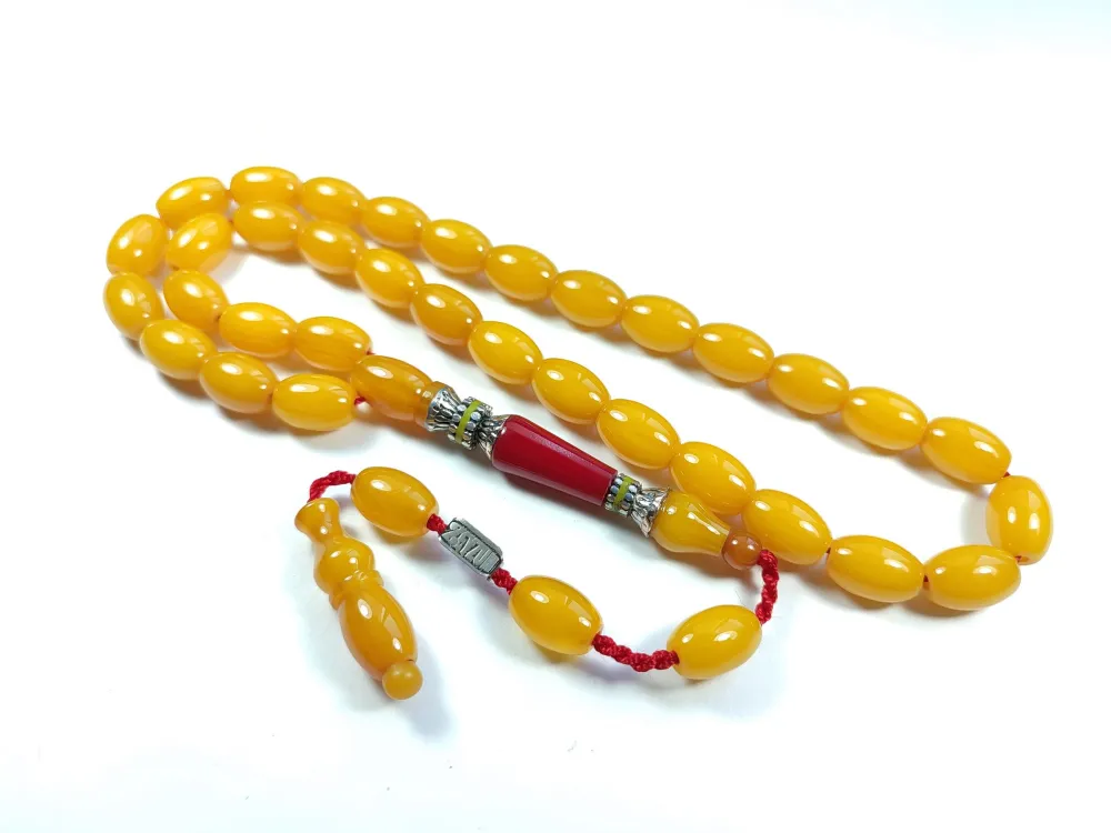 Ebu Zeyn Usta İşi̇ İmzalı Mühürlü Gümüş Nakkaş İmame Sıkma Kehri̇bar küçük resim 2