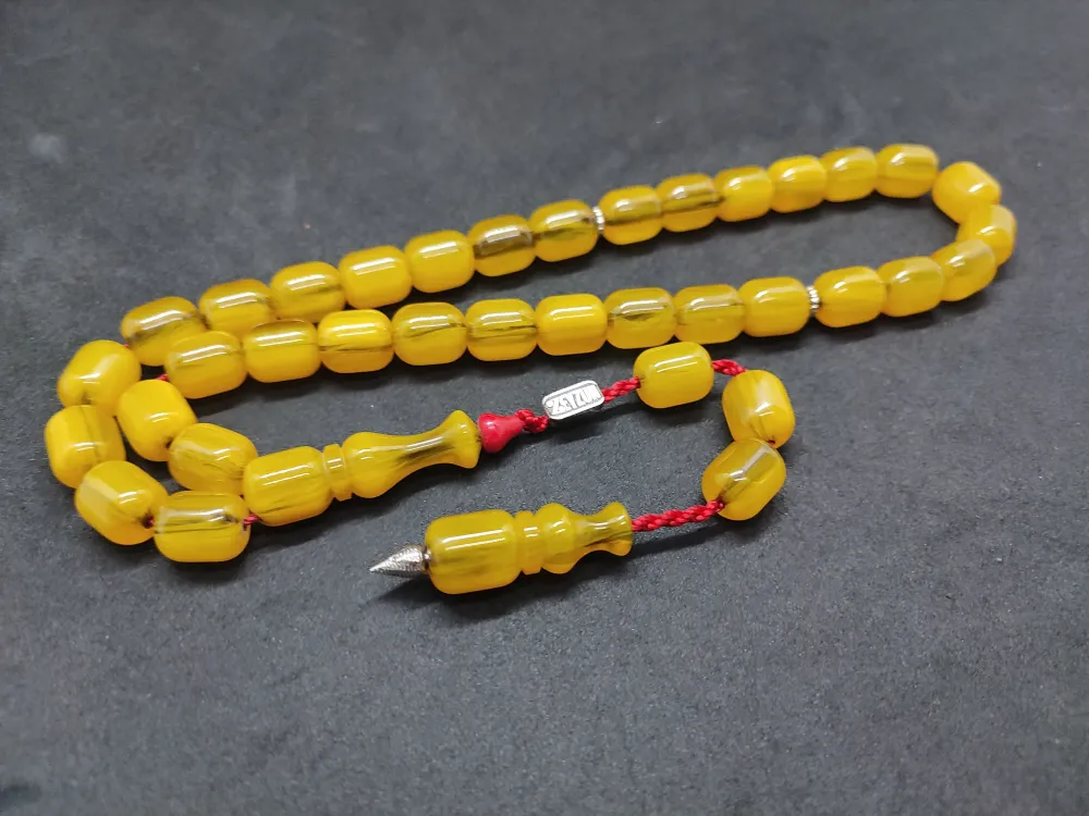 Zeyzun Usta Eseri̇ Di̇k Damar (İmza Çi̇vi̇ Ara Pulları Gümüş) Sıkma Kehri̇bar küçük resim 2