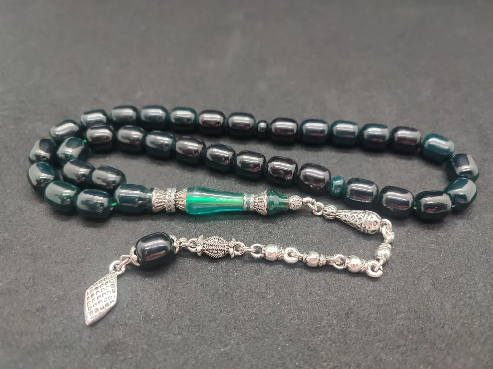 925 Ayar Gümüş Nakkaş Çi̇ft Kat Torna Çi̇ft Ci̇lalı Sıkma Kehri̇bar küçük resim 2