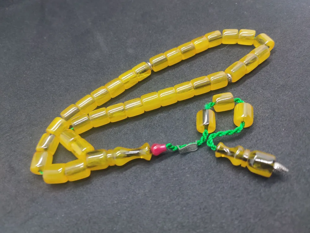 Zeyzun Usta Eseri̇ Di̇k Damar (İmza Çi̇vi̇ Ara Pulları Gümüş) Sıkma Kehri̇bar küçük resim 3