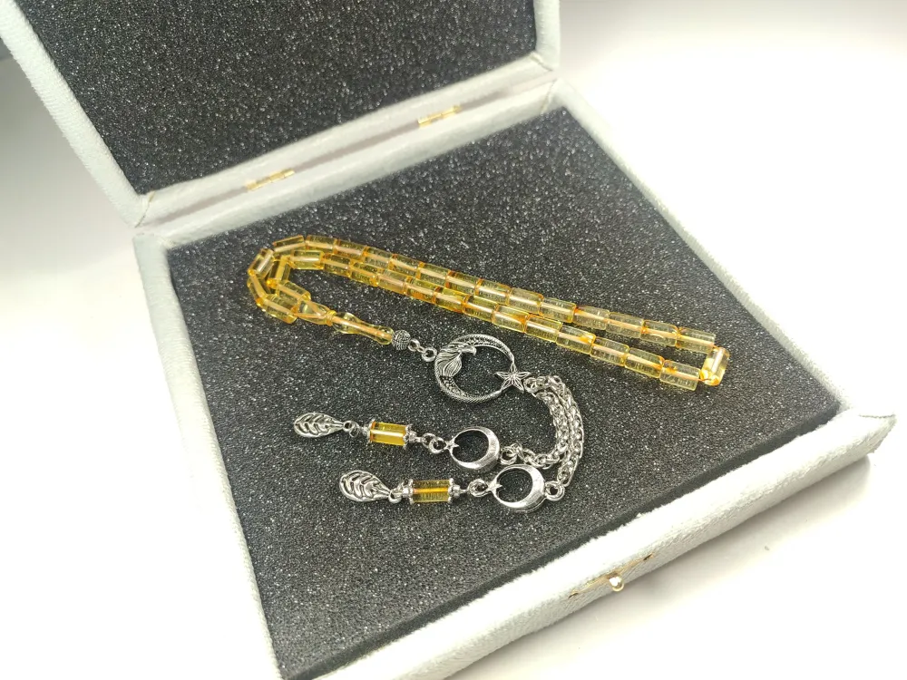 Gümüş Püsküllü Özel Kadi̇fe Kutulu 15 Gr  Li̇tvanya Kaya Damla küçük resim 2