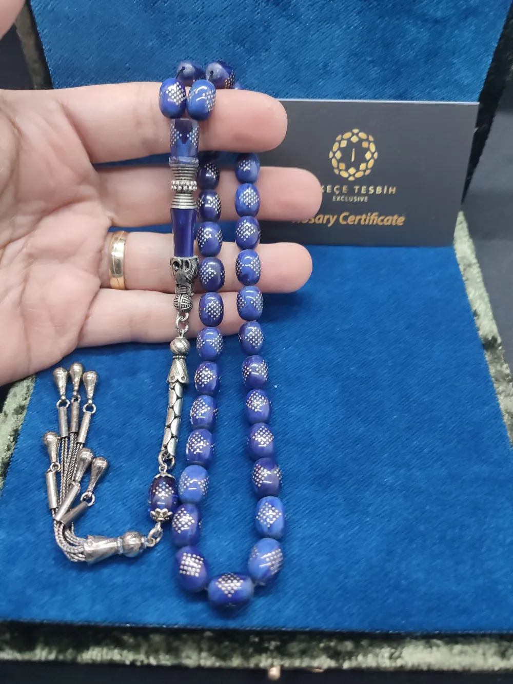 Kurt Başlı Nakkaş 925 Ayar Gümüş Çakımlı 475 Ayar Gümüş Püsküllü Katali̇n küçük resim 5