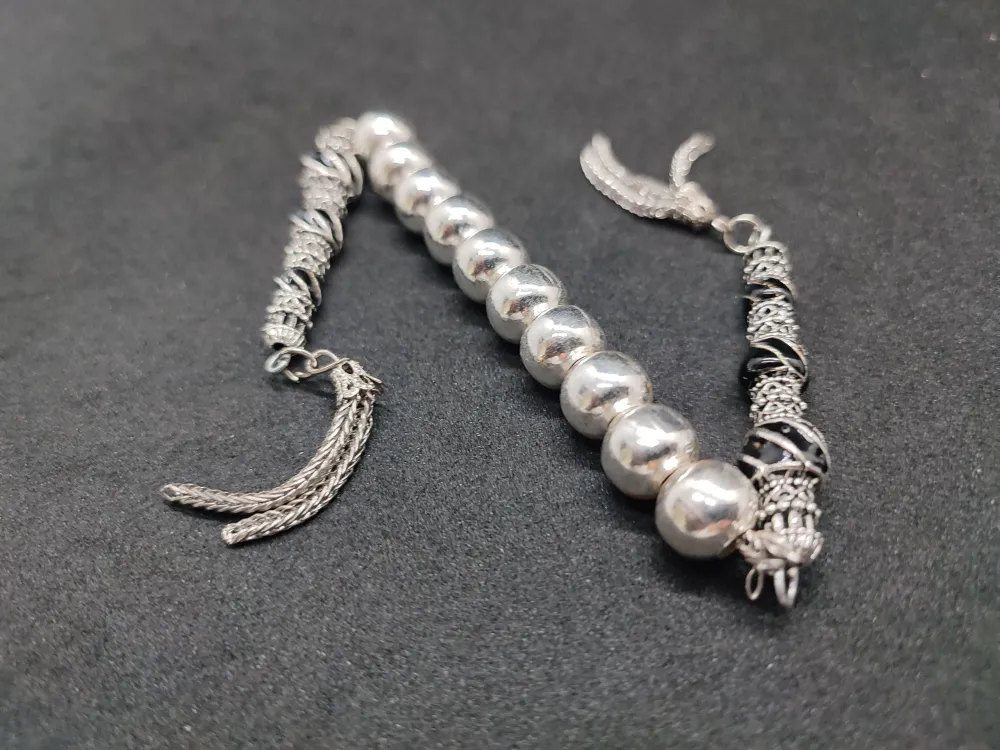 Bu Fi̇yata Yok! Çi̇ft Nakkaş İmame Zaza Model  Düşük Ayar Gümüş Tesbi̇h küçük resim 2