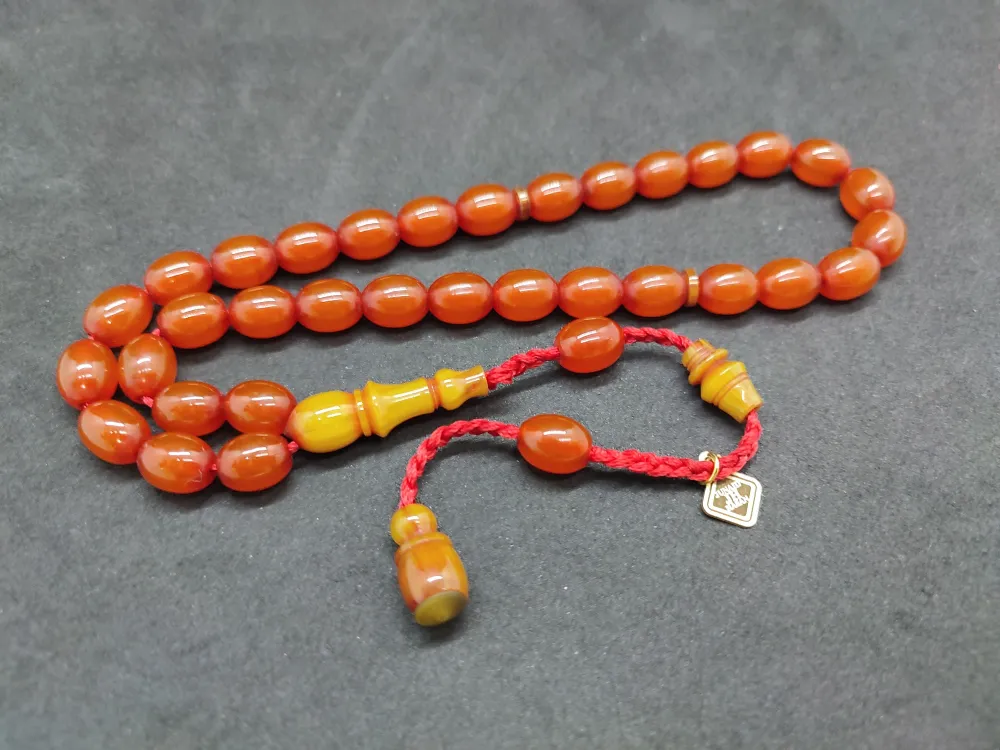 Junai̇d Hasan Usta Eseri̇ Kat Kat İpe Di̇zi̇li̇ Eski̇ Usul Çalışılma Sıkma Kehri̇bar küçük resim 3