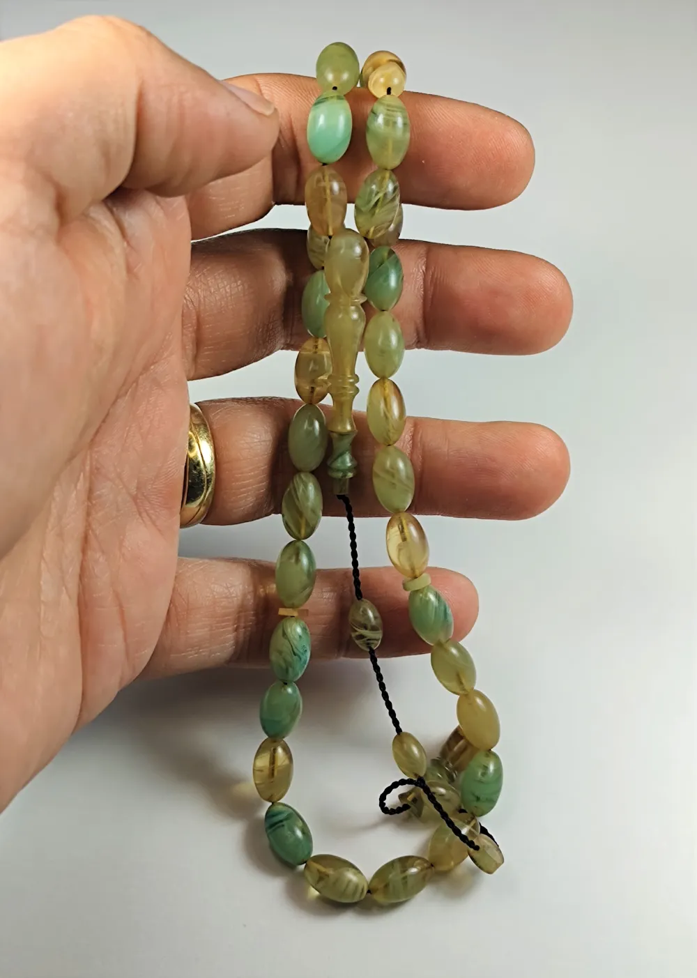 Mehmet Sancaktar Usta İşi̇ İmzalı Mühürlü İmame Oturtma  Sıkma Kehri̇bar küçük resim 5