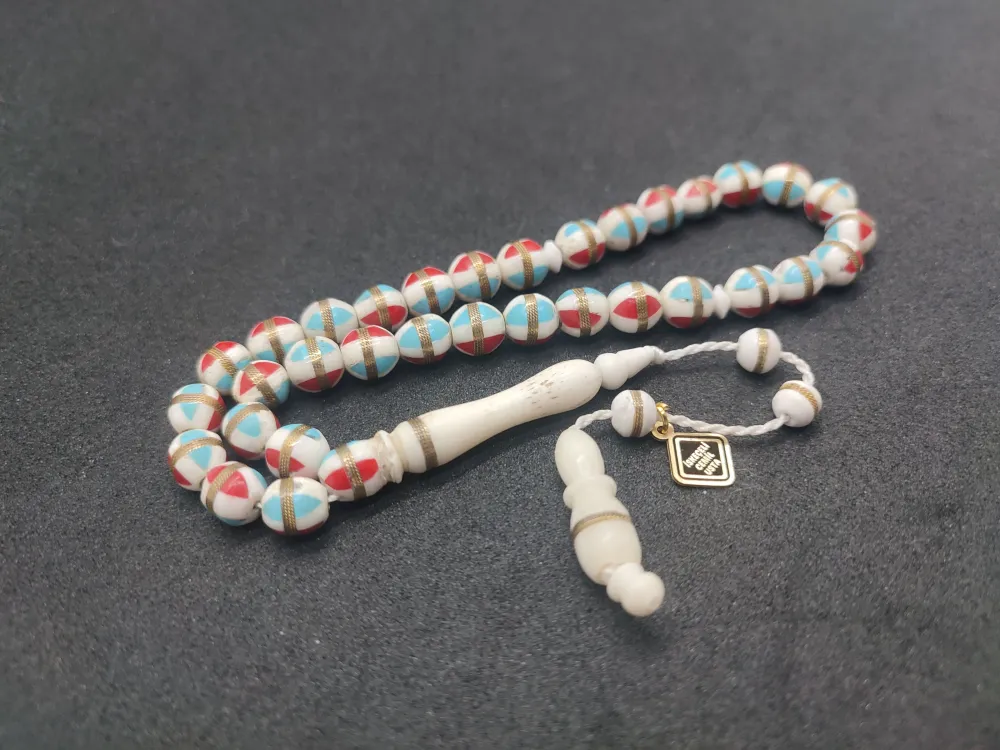 İskeçeli̇ Cemi̇l Usta Eseri̇ Gümüş Sarmal Ve Mi̇neli̇ Bi̇lek Boy Deve Kemi̇ği̇ küçük resim 2