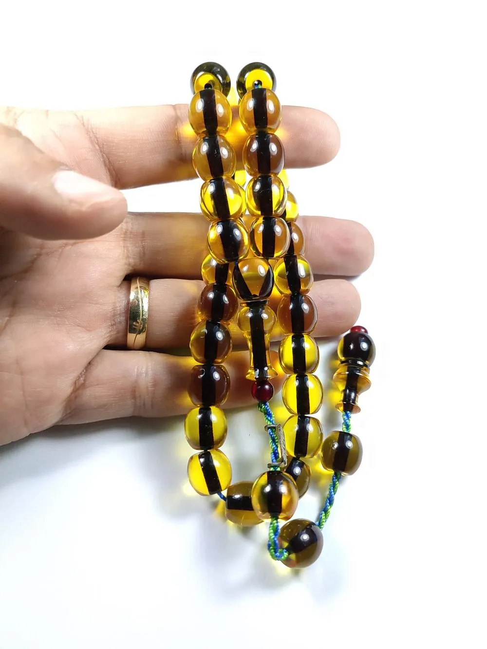 Mahmud Zeyzun Usta İşi̇ İmzalı Mühürlü  Sıkma Kehri̇bar küçük resim 5