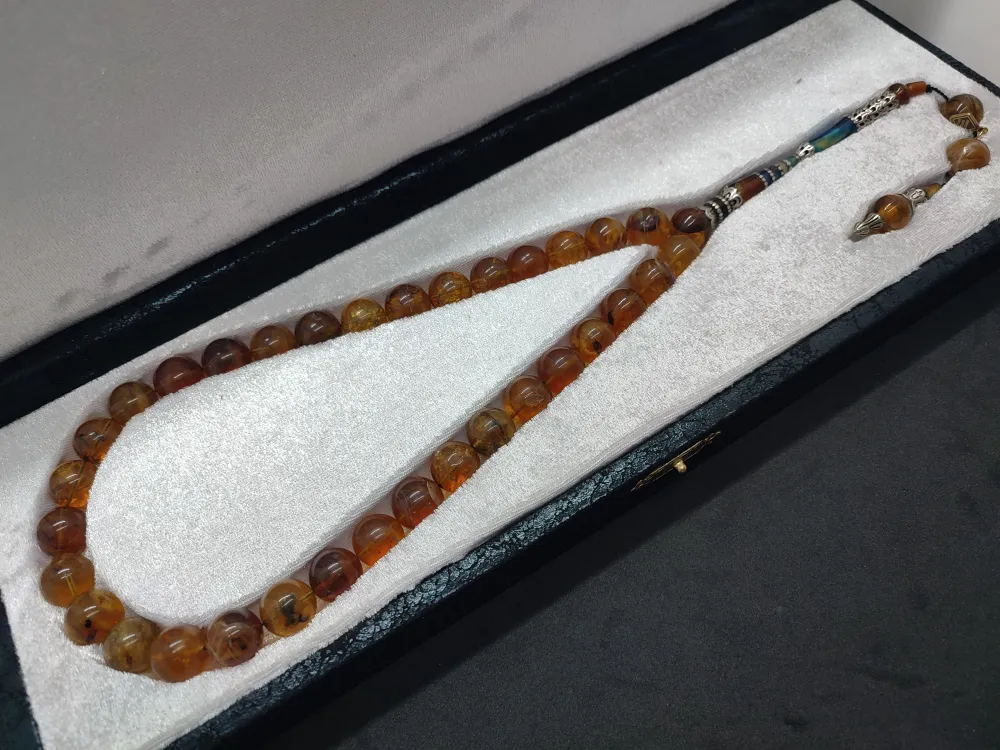 Vıp Deri̇ Kutulu 1000 Ayar Gümüş Nakkaşlı Fosi̇lli̇ 78.25 Gr. Rus  Kaya Damla küçük resim 3