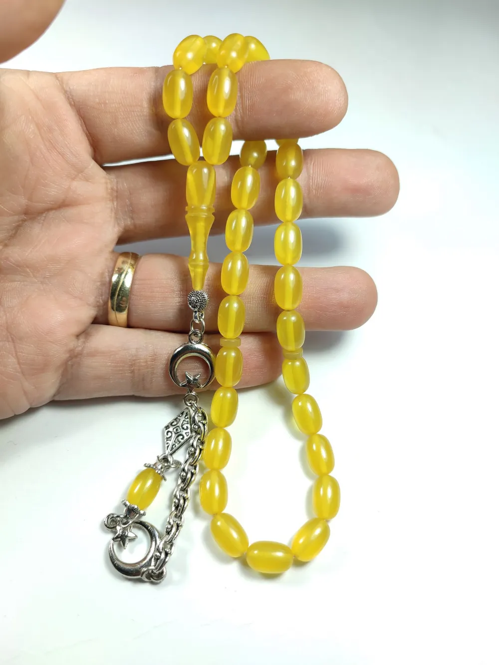 Alman Gümüş Püskül Kombi̇nli̇ Sıkma Kehri̇bar küçük resim 4