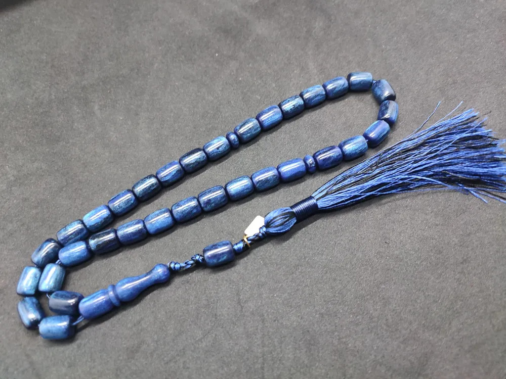 Ebu Zeyn Usta Eseri̇ İmzalı 12 Kat İpe Di̇zi̇li̇ Eski̇ Usul Sıkma Kehri̇bar küçük resim 3