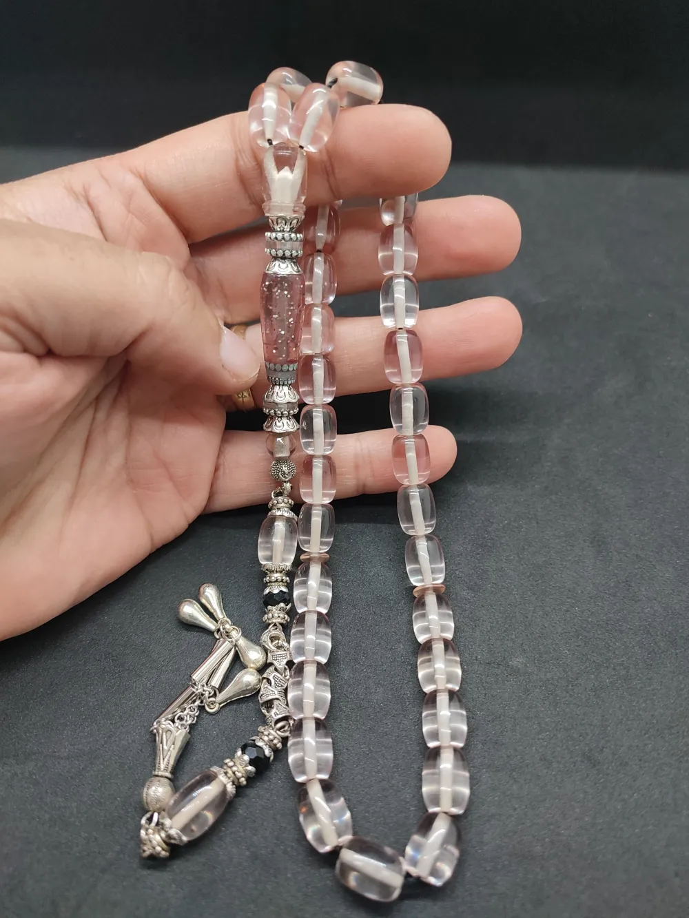 Şevket Alkan Usta Eseri̇ Gümüş Nakkaş İşlemeli̇ Alman Oyun Zar Kehri̇barı küçük resim 5