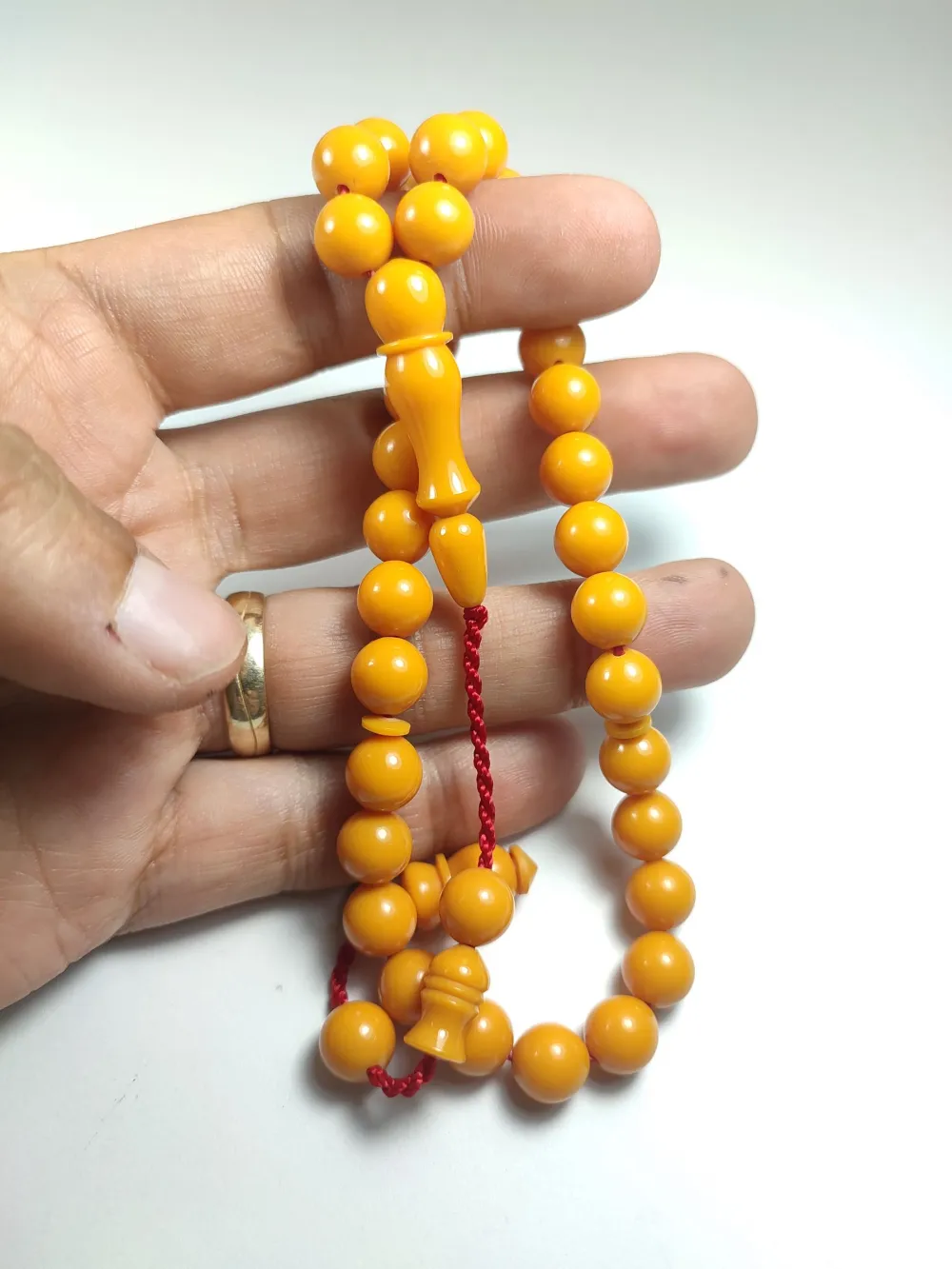 Junai̇d Hasan Usta İşi̇ İmzalı Mühürlü Sıkma Kehri̇bar küçük resim 5