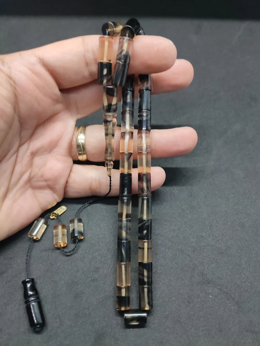 Uğur Şener Usta Eseri̇ 0.6 Şeffaf Deli̇m Çi̇ft Kat Ci̇lalı Ok Gi̇bi̇ Sıkma Kehri̇bar küçük resim 5