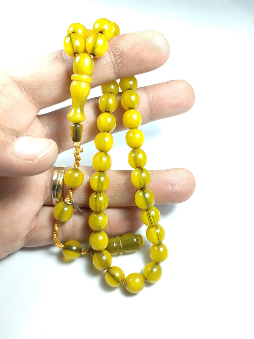 Dabbas Usta İşi̇ İmzalı (İmzası Gümüştür) Sıkma Kehri̇bar küçük resim 5