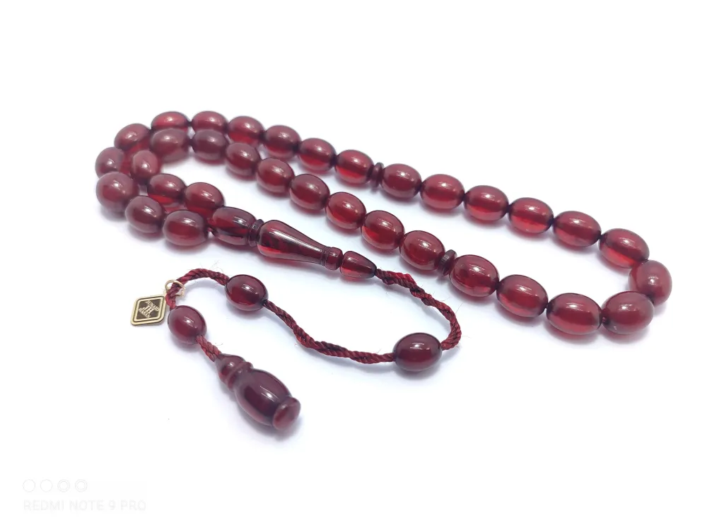 Junai̇d Hasan Usta İşi̇ İmzalı Eski̇ Usul  Sıkma Kehri̇bar küçük resim 2