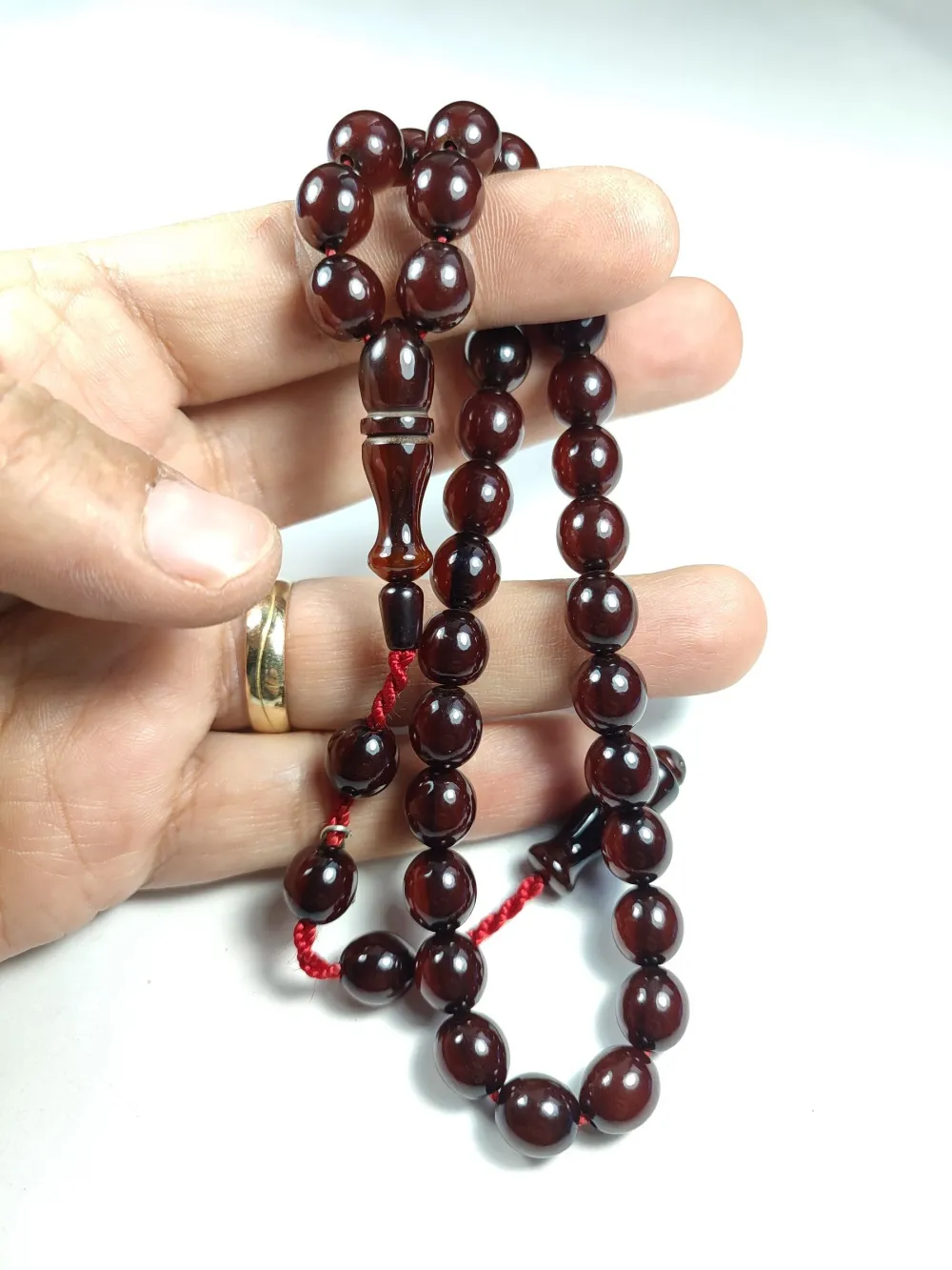 Dabbas Usta İşi̇ İmzalı (İmzası Gümüştür) Sıkma Kehri̇bar küçük resim 5