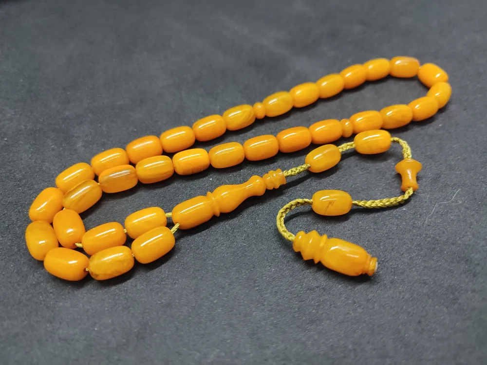 İsa Balkaya Usta Eseri̇  Eski̇ Usul Kat Kat İpe Di̇zi̇li̇ Eski̇ Sıkma Kehri̇bar