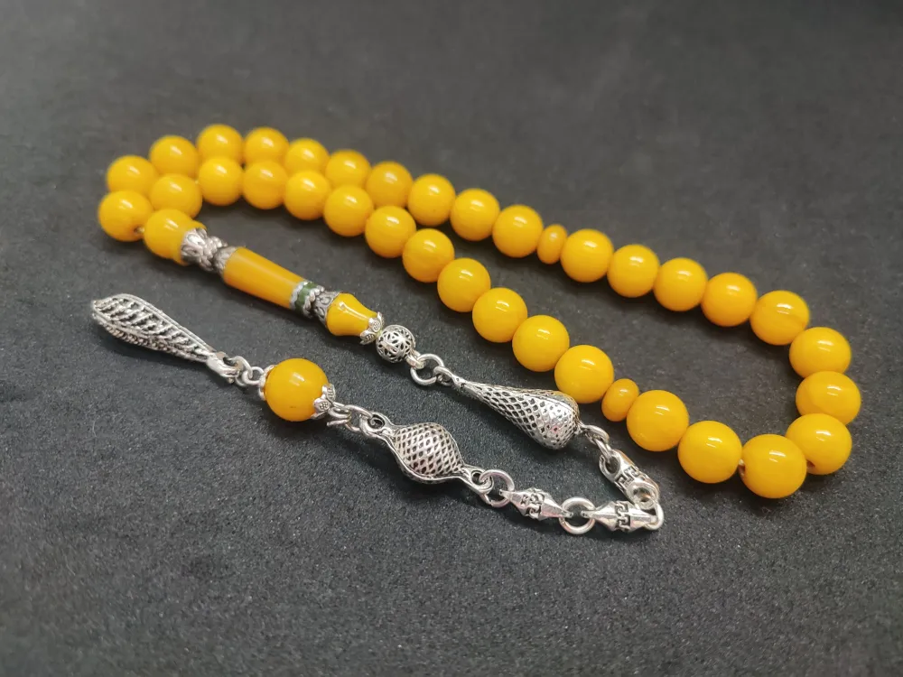 925 Ayar Gümüş Nakkaş Çi̇ft Kat Torna Çi̇ft Ci̇lalı Sıkma Kehri̇bar küçük resim 3