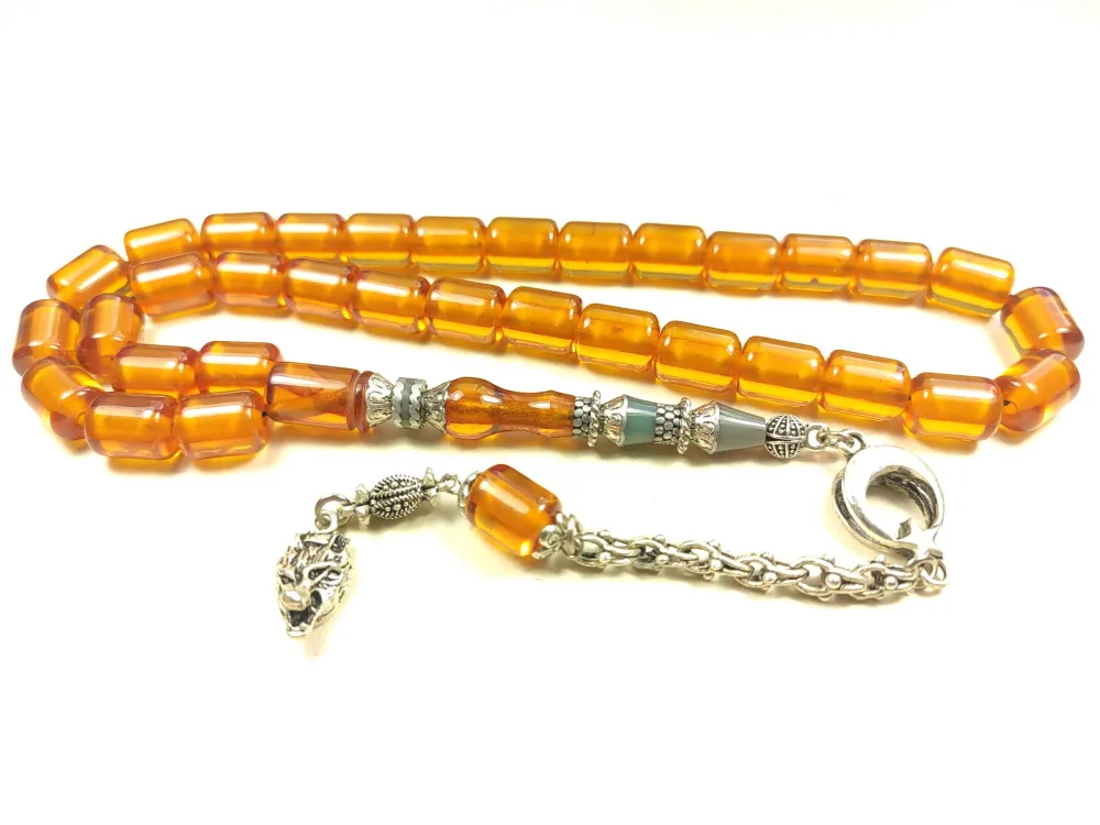 925 Ayar Gümüş Nakkaş İmame Sıkma Kehri̇bar küçük resim 3