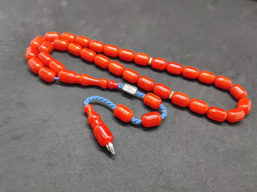 Zeyzun Usta Eseri̇ Di̇k Damar (İmza Çi̇vi̇ Ara Pulları Gümüş) Sıkma Kehri̇bar küçük resim 2