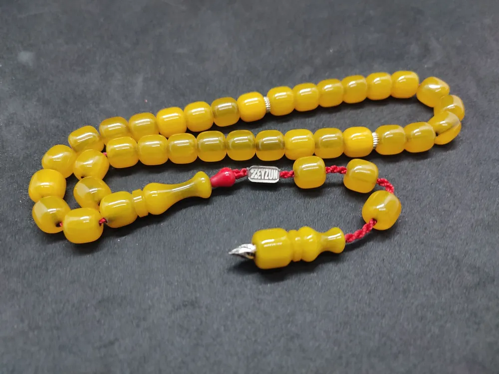 Zeyzun Usta Eseri̇ Di̇k Damar (İmza Çi̇vi̇ Ara Pulları Gümüş) Sıkma Kehri̇bar küçük resim 3