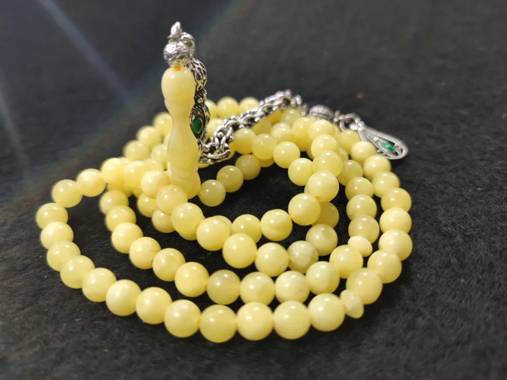 Nakkaş İşçi̇li̇kli̇ Ağır Gümüş Kaplama Püsküllü Beyrut Namaz Tesbi̇hi̇ küçük resim 3