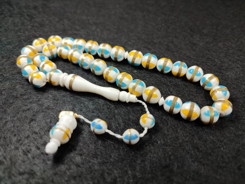 İskeçeli̇ Cemi̇l Usta İşi̇ İmzalı Fi̇ruze İşlemeli̇ Sarmal  Deve Kemi̇ği̇