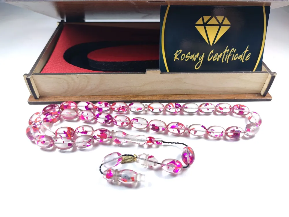 Furkan Gül Usta İşi̇ Gömme Kutulu Dıamond Shıne (Altın Varaklı) Ateş-İ Kehri̇bar küçük resim 2