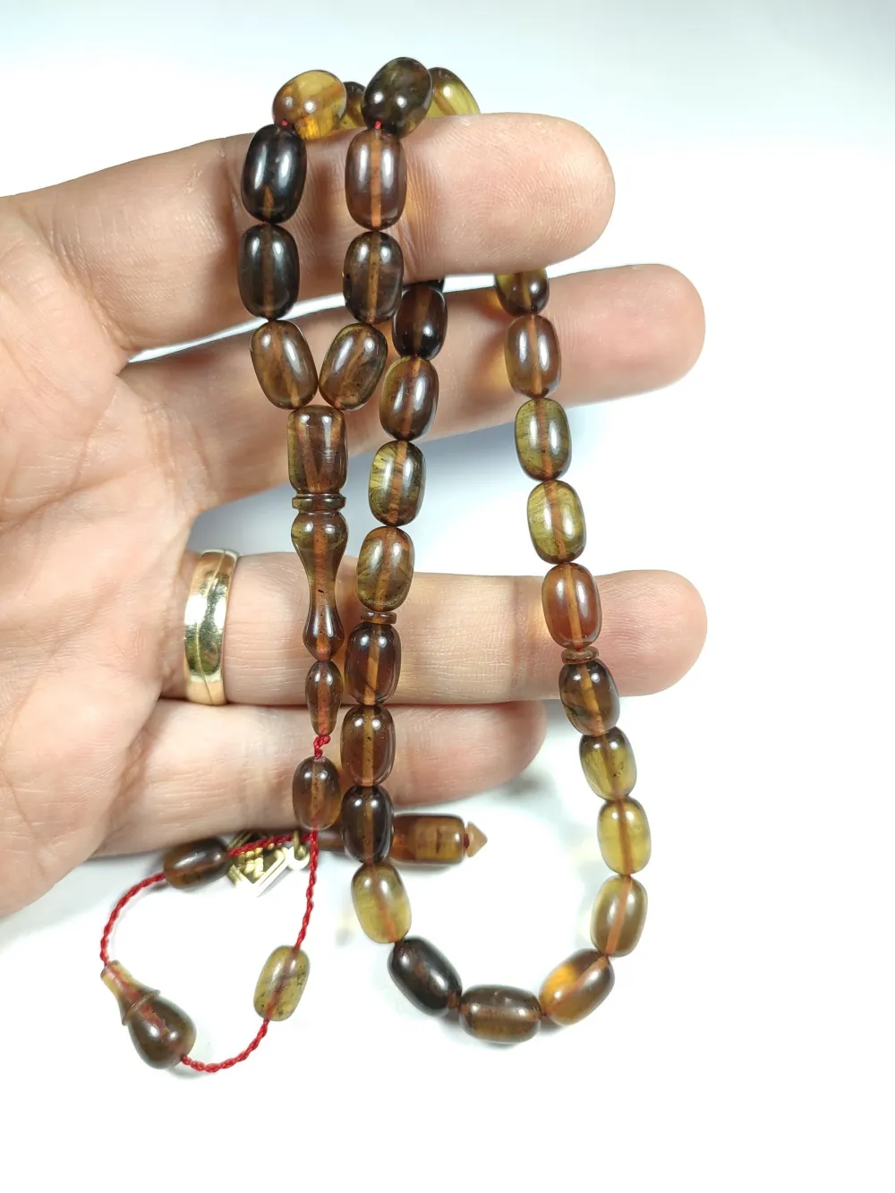 İskeçeli̇ Cemi̇l Usta İşi̇ İmzalı  İnci̇ Si̇yahı Ateş Kehri̇bar küçük resim 5