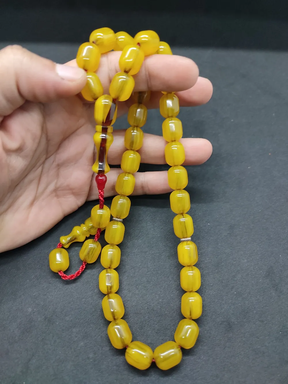 Zeyzun Usta Eseri̇ (İmza Çi̇vi̇ Ara Pulları Gümüş) Sıkma Kehri̇bar küçük resim 5