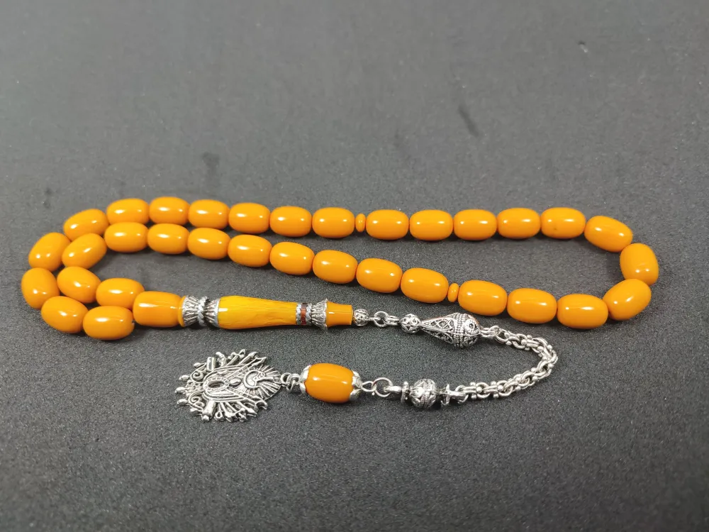 Şevket Alkan Usta İşi̇ 925 Ayar Gümüş Nakkaş İmame  Sıkma Kehri̇bar küçük resim 2