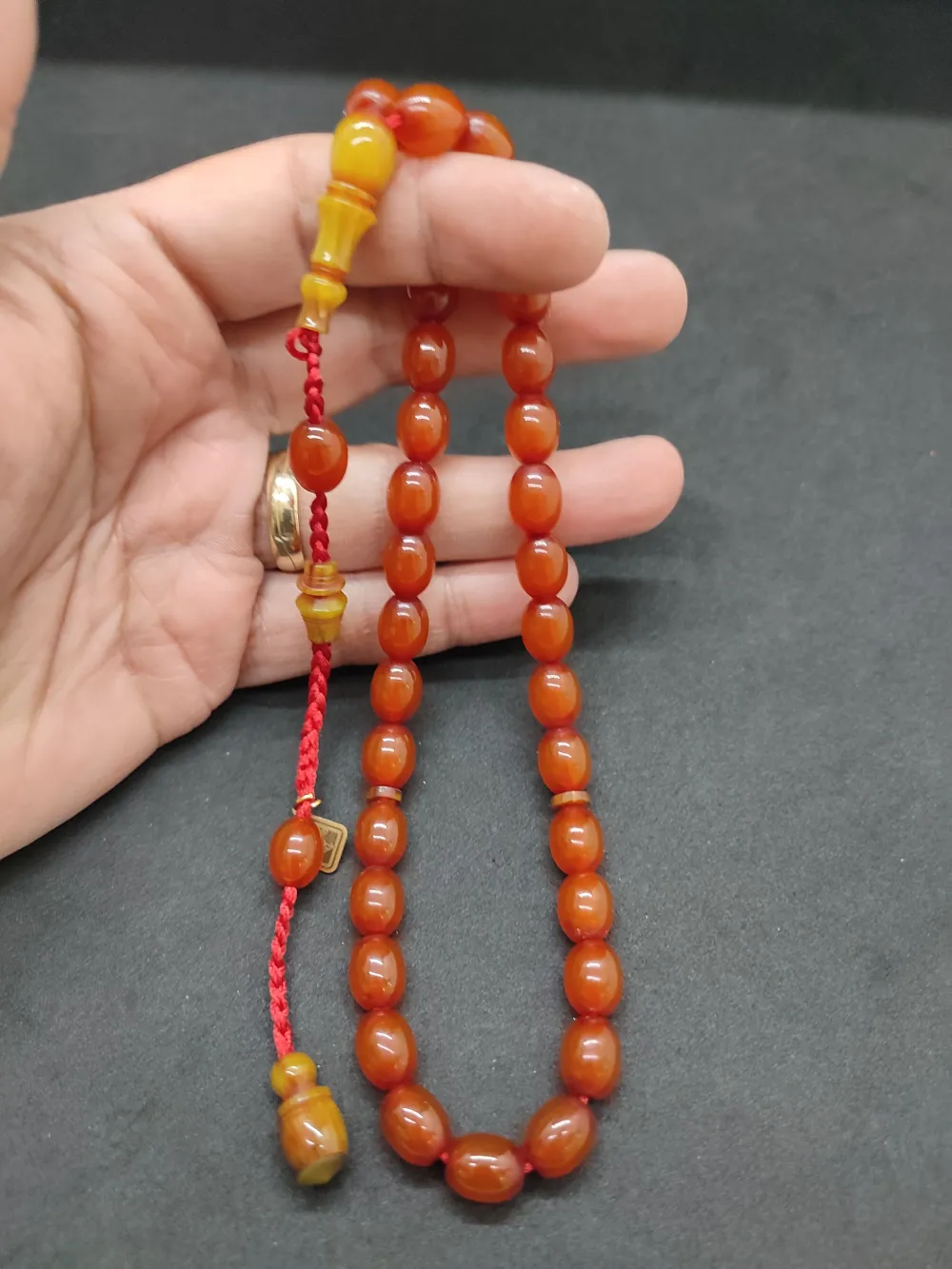 Junai̇d Hasan Usta Eseri̇ Kat Kat İpe Di̇zi̇li̇ Eski̇ Usul Çalışılma Sıkma Kehri̇bar küçük resim 5