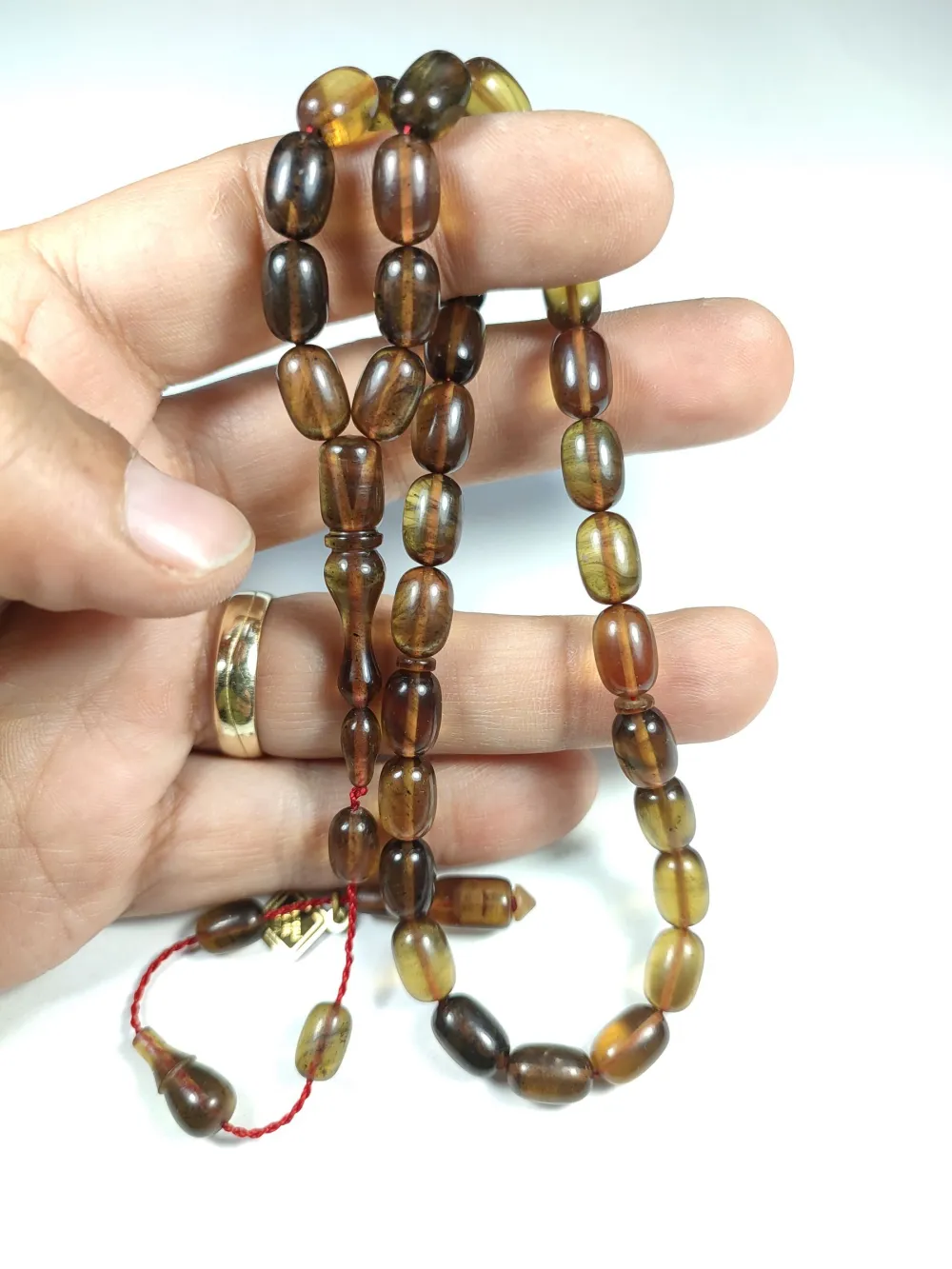 İskeçeli̇ Cemi̇l Usta İşi̇ İmzalı  İnci̇ Si̇yahı Ateş Kehri̇bar küçük resim 4