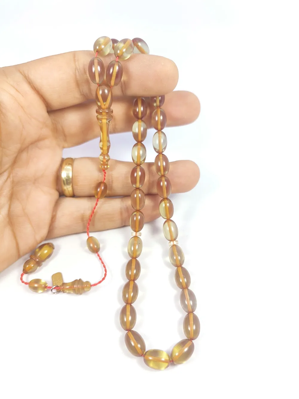 Mesut Elma Usta Eseri̇ 0.6 Deli̇m Çi̇ft Ci̇lalı Eski̇ Alman Sıkma Kehri̇bar küçük resim 4