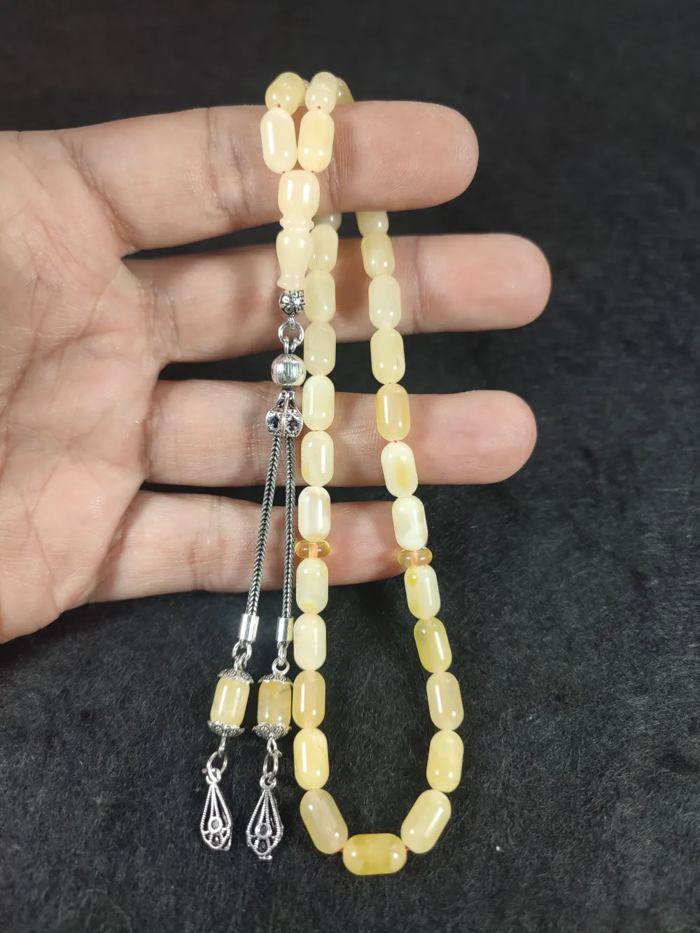 Gümüş Püsküllü 9.80 Gr. Orji̇nal Krali̇çe Baltık Kaya Damla Kehri̇bar küçük resim 4