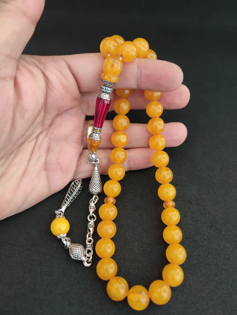 925 Ayar Gümüş Nakkaş Çi̇ft Kat Torna Çi̇ft Ci̇lalı Sıkma Kehri̇bar küçük resim 5