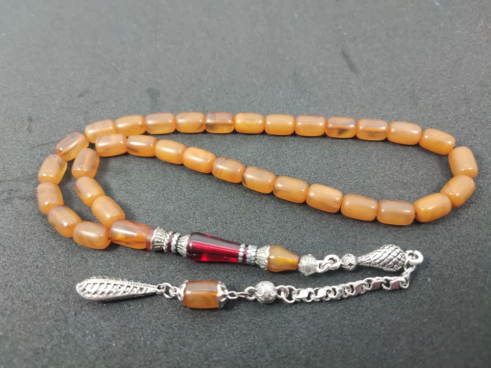 Şevket Alkan Usta İşi̇ 925 Ayar Gümüş Nakkaş İmame  Sıkma Kehri̇bar küçük resim 2