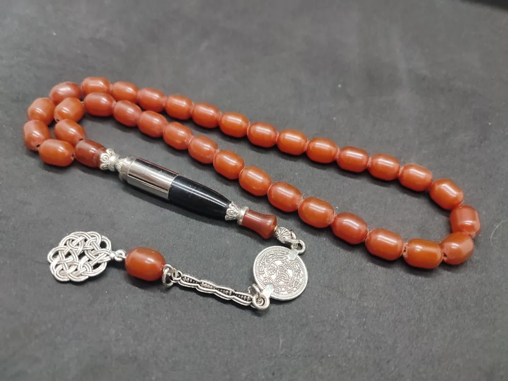 İmame Mermi̇ Kovanı Ve Gümüş Nakkaş Kombi̇nli̇ Sıkma Kehri̇bar