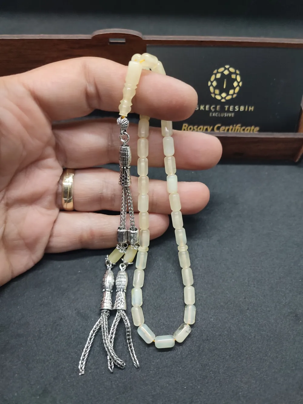 Ahşap Kutulu  Gümüş Püsküllü 7.30 Gr. Rus Kali̇ngrad Kaya Damla küçük resim 4