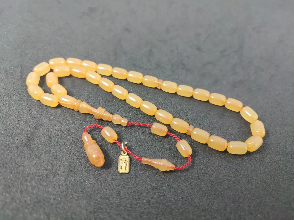 Ayhan Turan Usta Eseri̇ 0.6 Mm Deli̇m Halkalı İmame Tam El Boy Sıkma Kehri̇bar küçük resim 2