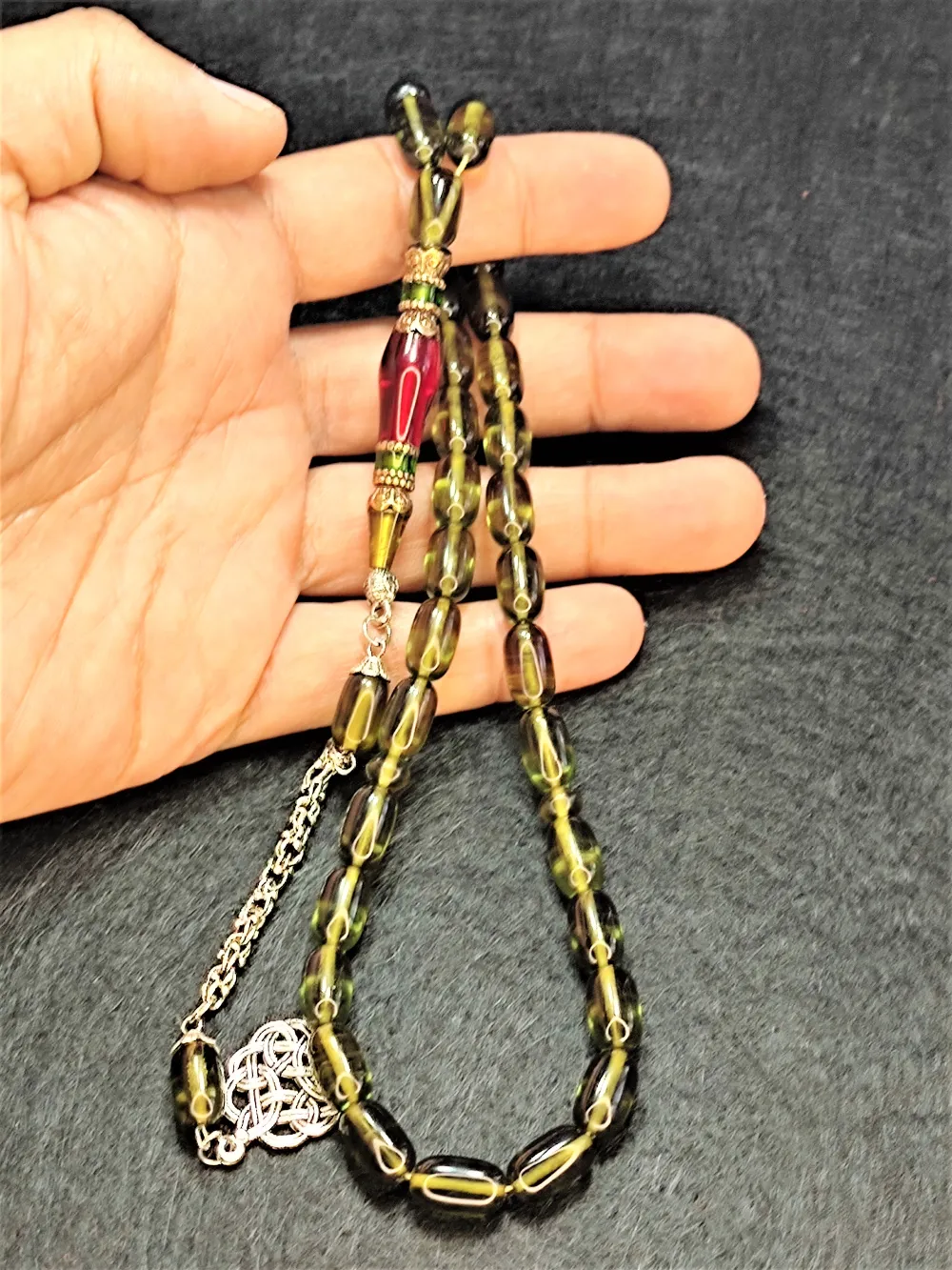 Nakkaş İşçi̇li̇kli̇ Özel Di̇zayn Sıkma Kehri̇bar küçük resim 5