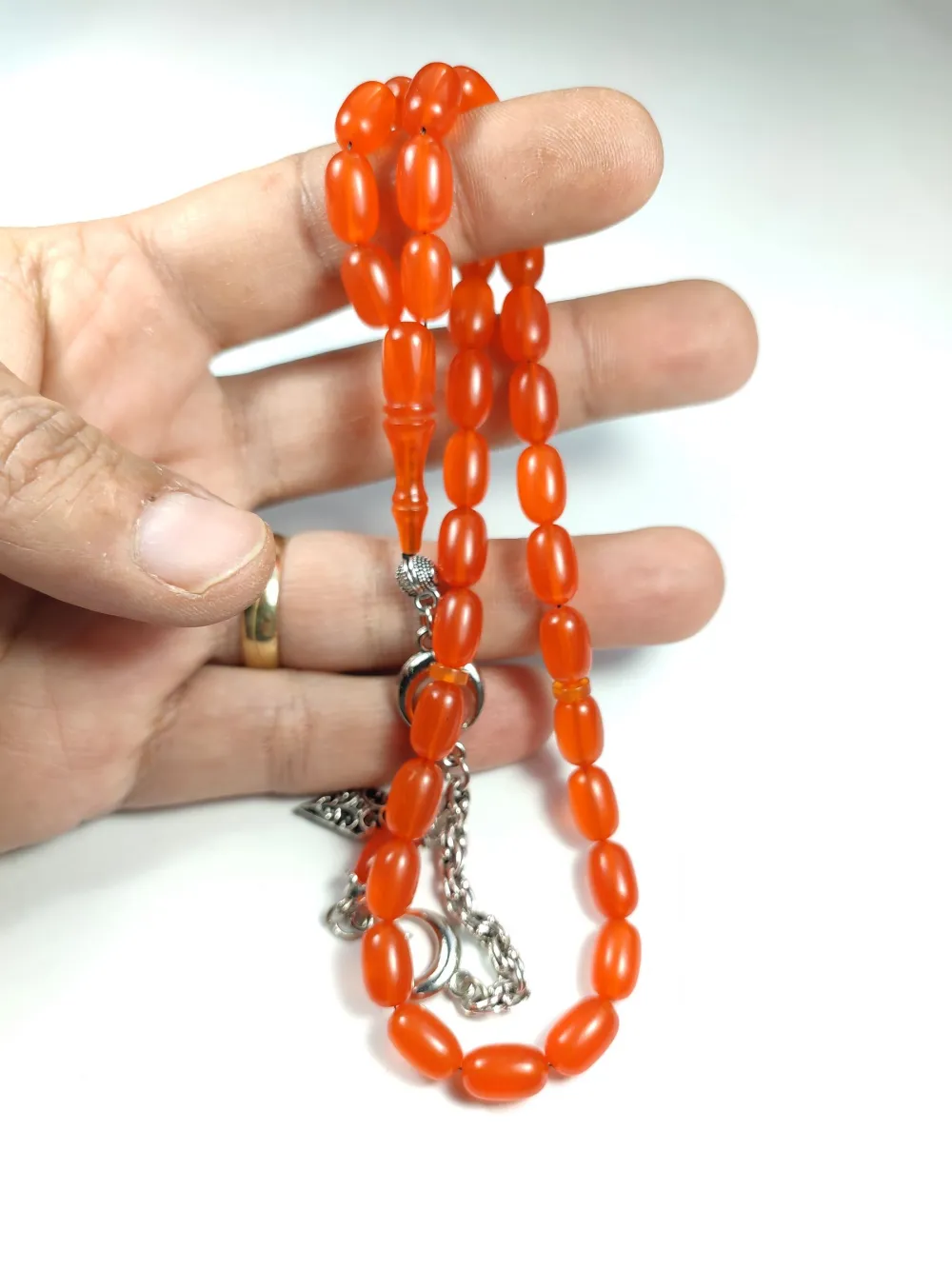 Alman Gümüş Püskül Kombi̇nli̇ Sıkma Kehri̇bar küçük resim 5