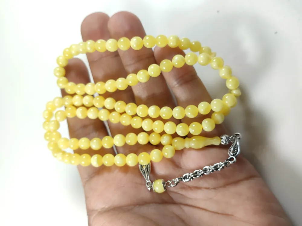 Nakkaş İşçi̇li̇kli̇ Ağır Gümüş Kaplama Püsküllü Beyrut Namaz Tesbi̇hi̇ küçük resim 4