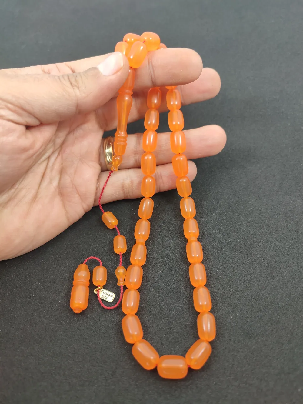 Furkan Gül Usta Eseri̇ 0.6 Şeffaf Deli̇m Çi̇ft Kat Ci̇lalı Yemen Zar Kehri̇bar küçük resim 5