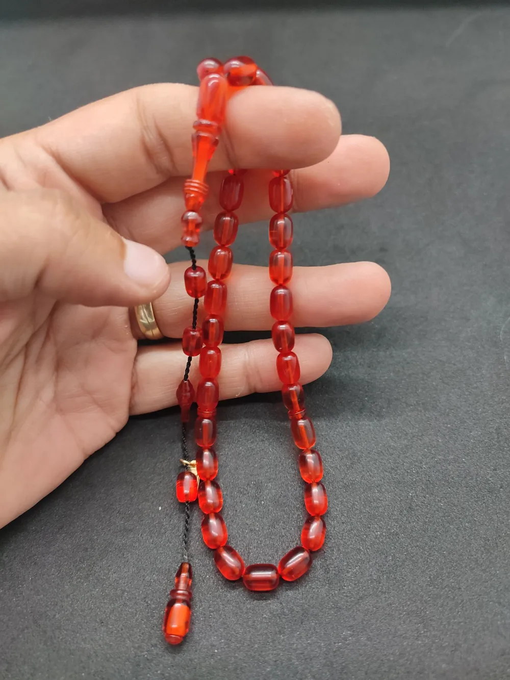 Furkan Gül Usta Eseri̇ El Boy İmame Halkalı Yemen Zar Kehri̇bar küçük resim 5